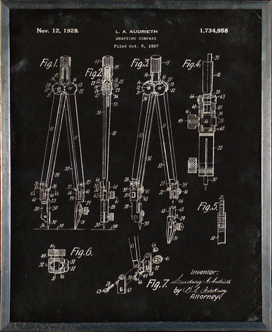Drafting Compass Patent Wall Art