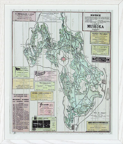 Muskoka Local Business Map Wall Art