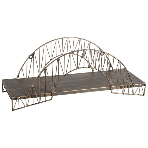 Aberdeen, Brass Metal Arched Bridge Wall Shelf