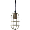 Hines Antiqued-Brass Metal Cage Pendant Light