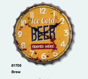 Ice Cold Beer Bottle Cap Wall Clock
