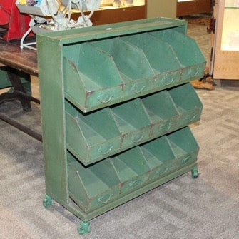 Large 12 Bin Vintage look Storage Displayer