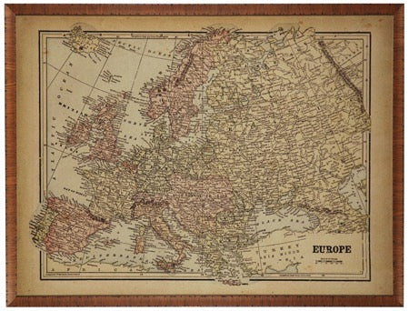 Vintage Style Map of Europe Wall Art