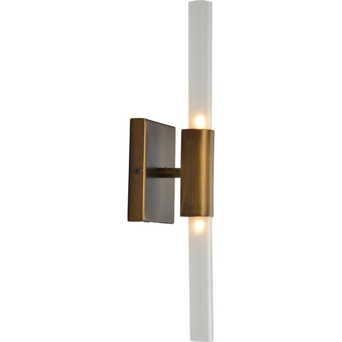 Pixie Brushed Bronze and Frosted Glass Wall Sconce